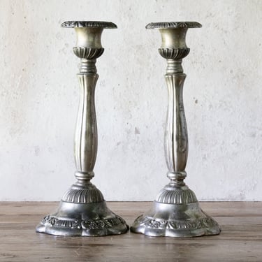 Pair of Silver Plated Candle Holders, Set of Two Vintage Godinger Candlesticks 