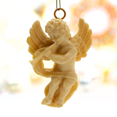 VINTAGE: Angel Cherub Ornament - Wall Hanging - Alabaster Resin - Christian - Catholic - SKU 15-D1-00016479 