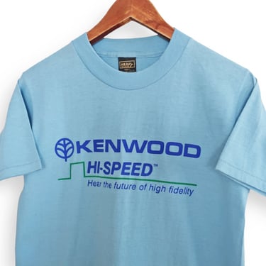 vintage Kenwood shirt / 70s t shirt / 1970s Heavy Cotton Kenwood audiophile turntable analog receiver DJ t shirt Small 