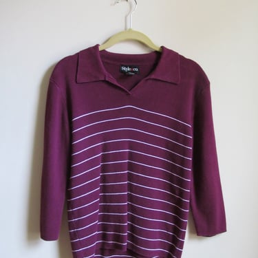 90s Collared Pullover Knit Top S 34 Bust 