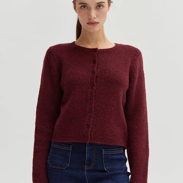 Crescent - Eliza Button Down Cardigan - Cabernet