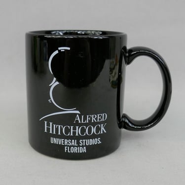 90s Alfred Hitchcock Universal Studios Florida Coffee Mug - Vintage 1990s Tourist Souvenir 