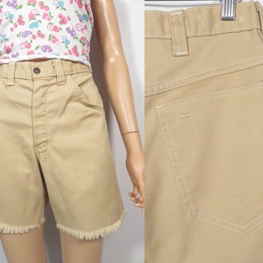 Vintage 70s Khaki Cut Off Shorts Size 30 Waist 