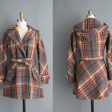 vintage 1970s Wool Wrap Coat | Small Medium 
