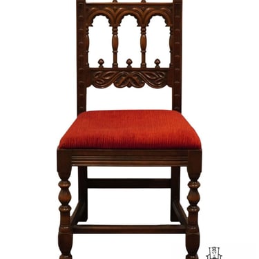 GRAND RAPIDS CHAIR Co. Traditional Gothic Jacobean Style Solid Walnut Dining Side Chair 837 