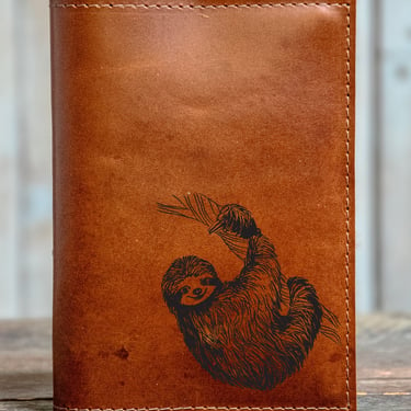 Handmade Leather Journal | Personalized Leather Notebook | Sketchbook | Gift | In Blue Handmade | Animals Series 5 