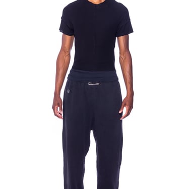 SAFETY PIN SWEATPANTS IN BLACK TERRY (MENS)