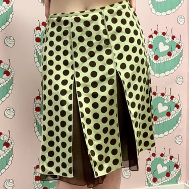 Green and Brown Polka Dot Skirt