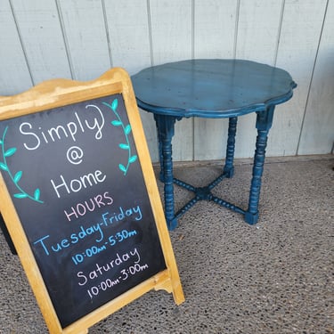 Teal Rustic Side Table / End Table