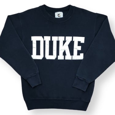 Vintage 90s Duke University Blue Devils Embroidered Made in USA Collegiate Crewneck Sweatshirt Pullover Size Small/Medium 