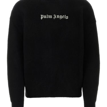 Palm Angels Man Black Wool Blend Sweater