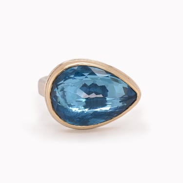 Blue Topaz Bezel Statement Ring