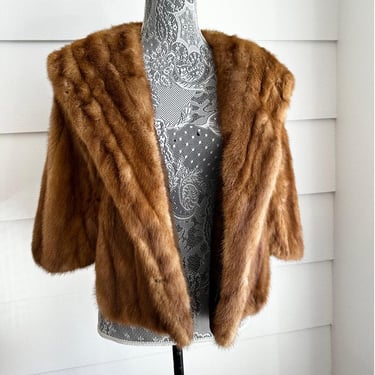 Vintage Mink Fur Stole with Pockets by Robinson’s California Glam Old Hollywood 