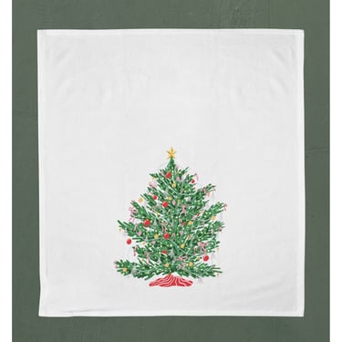 Festive Christmas Tree Cotton Flour Sack Tea Towel