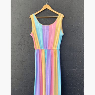 Pastel Rainbow Soft Midi Dress