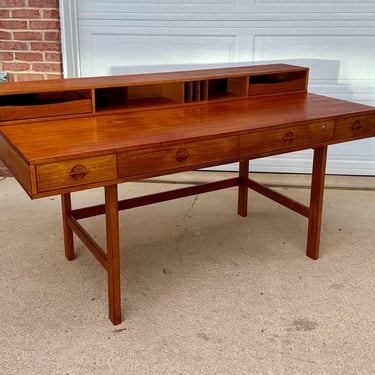 Danish Modern Flip-Top Teak Partners Desk by Peter Løvig Nielsen, 1970s - Free Shipping 