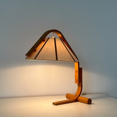 1970s Swedish Beechwood Atneta Lamp by Jan Wickelgren