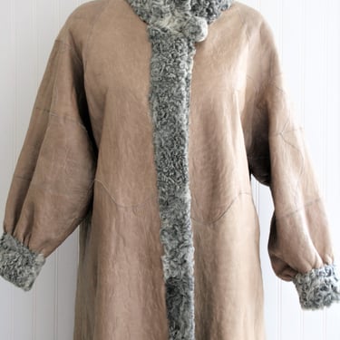 1940-50s - REVERSIBLE - Pursian Lamb - Fur Coat - SWING Coat - Estimated M to L 