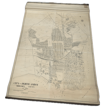 1920 Classroom Map of a New Jersey Town