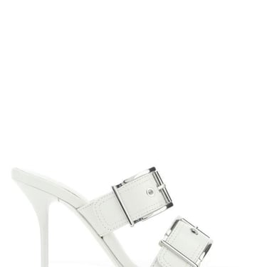 Alexander Mcqueen Women White Leather Mules