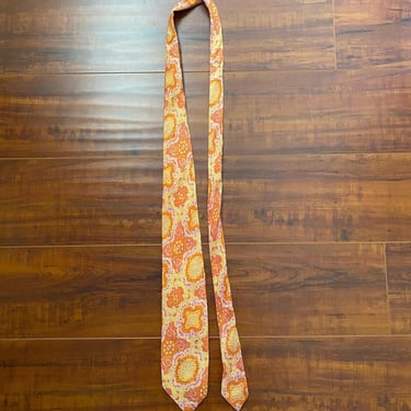 Vintage 1970’s Orange Paisley Tie 