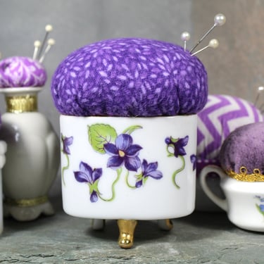 Purple Upcycled Pin Cushions | Pop of Purple Vintage Pin Cushions | Your Choice | Hand-Crafted by Bixley Shop 