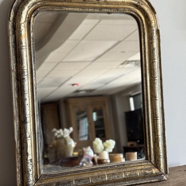 Antique Silver & Gold Louis Philippe Mirror 