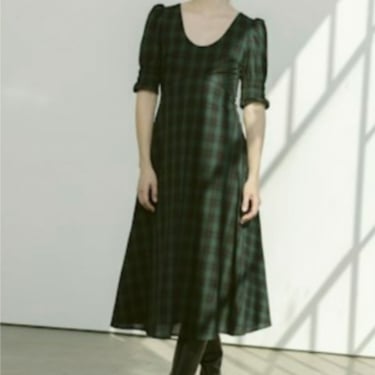 Carleen Austen Dress - Ivy Plaid on Garmentory