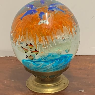 Vintage Murano Under the Sea Large Glass Ball 