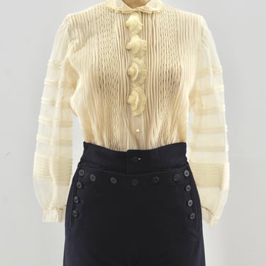 50's Pleated Sheer Top