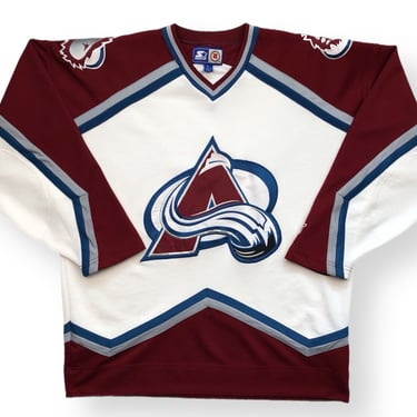 Vintage 90s Starter Colorado Avalanche Hockey Embroidered NHL Away/Alternate Jersey Size Large 