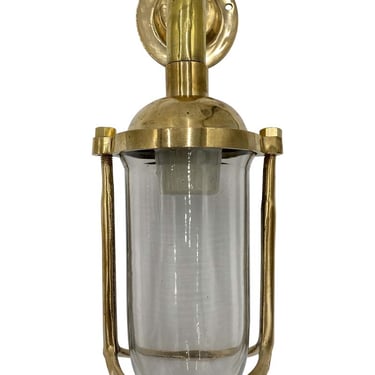 Sleek Bronze & Clear Glass Nautical Sconce