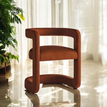 Vivienne Sculptural Lounge Chair in Terra-Cotta