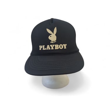 1970s Vintage Playboy Snap Back Hat, Bunny Ears Foam Lined Adjustable Black Cap, Playboy Magazine Collectible, 90s Retro, Hipster 