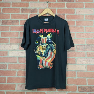 Vintage 90s Distressed Iron Maiden ORIGINAL Band Tee - Large 