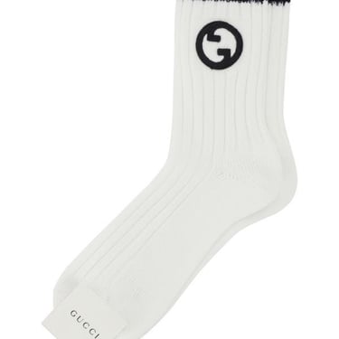 Gucci Woman White Stretch Cotton Blend Socks