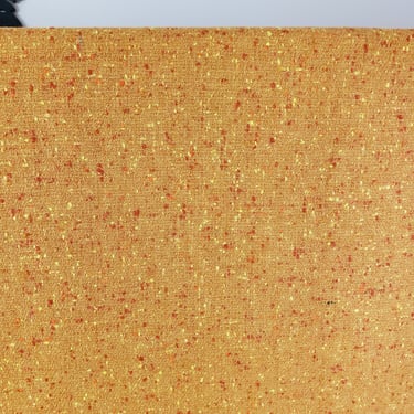 Vintage 1960's Upholstery Fabric / 70s Orange Yellow Fleck Fabric 