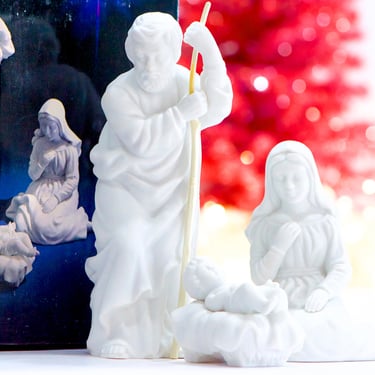 VINTAGE: 1981 - Holy Family Nativity Figurines - Avon Nativity Collections - Replacements - Mary, Joseph, Baby Jesus - SKU 00035023 