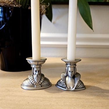 Cast Pewter Mini King & Queen Candle Holder Set | OTiiKO Peter Diepenbrock 97' 