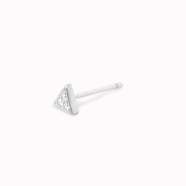 White Gold Diamond Triangle Stud