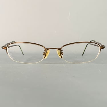GUCCI Brown Metal Semi Rimless Eyewear Readers