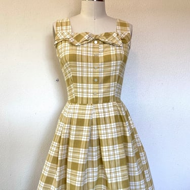 1950s plaid cotton sun dress 