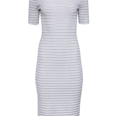 Theory - White & Black Stripe Knit Dress Sz S