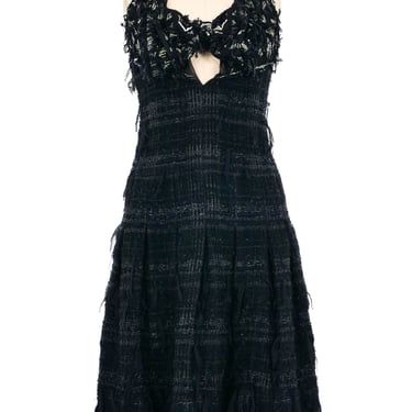 2005 Chanel Tweed Embellished Bow Front Cocktail Dress