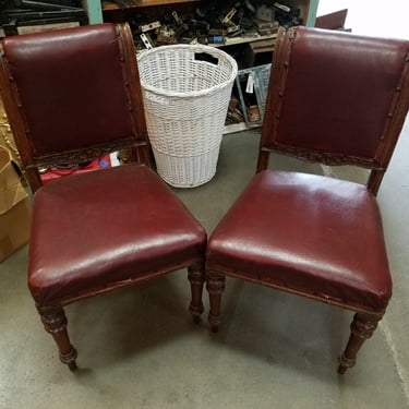 Upholstered Oak Chairs Set of 2