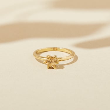 Golden Zircon Ring, December Birthstone Jewelry, Yellow Crystal Ring, Birthstone Family Ring, New Mom Gift, Solitaire Minimal Gemstone Ring 