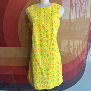 60s Above the Knee Floral Ric Rac Dress