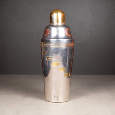 Art Deco English "Tells You How" Gilt and Silver Shaker c.1930