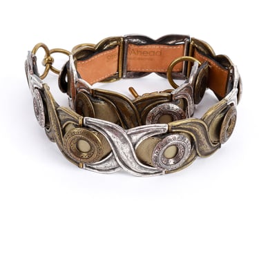 Mixed Metal Leather X Belt