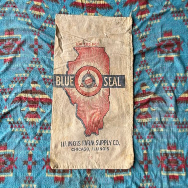 Vintage Blue Seal Seed Sack Illinois Farm 